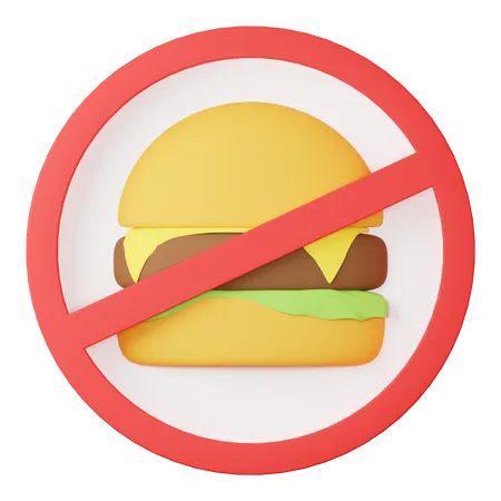 No junk food  3D Icon