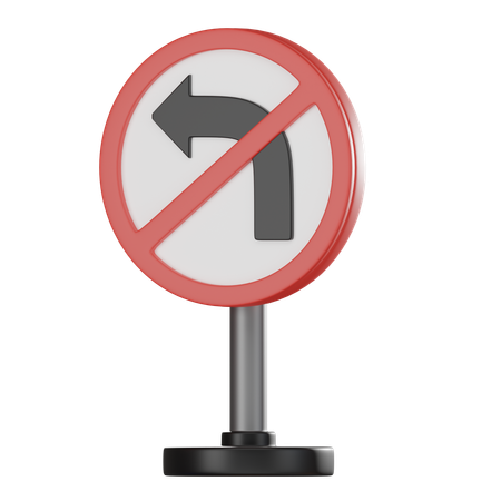 No left turn  3D Icon