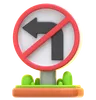 No Left Turn Sign