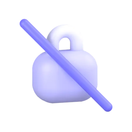 No Lock  3D Icon