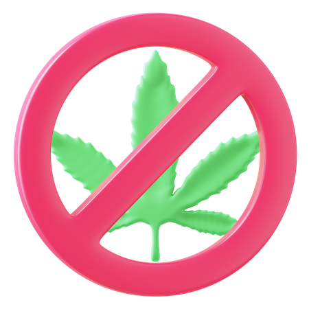 No Marijuana  3D Icon