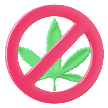 No Marijuana  3D Icon