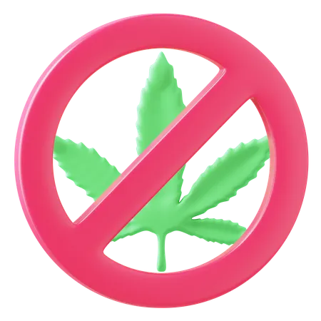 No Marijuana  3D Icon