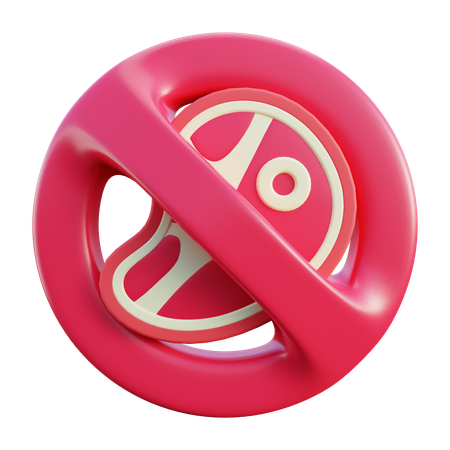 No Meat Sign  3D Icon