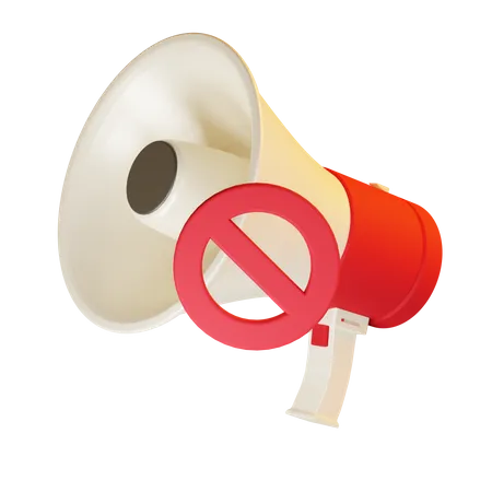 No megaphone  3D Illustration