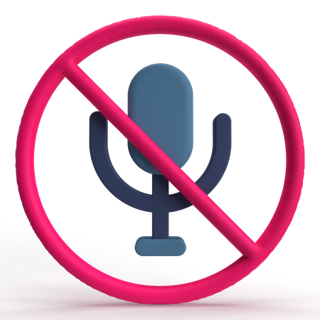 No Microphone  3D Icon
