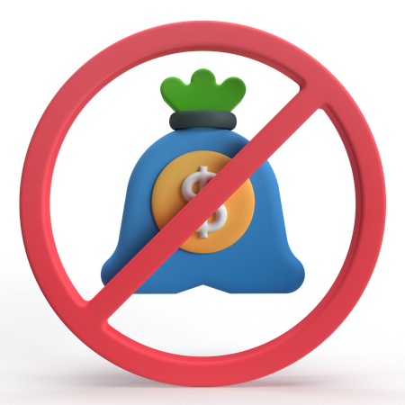 돈이 없다  3D Icon