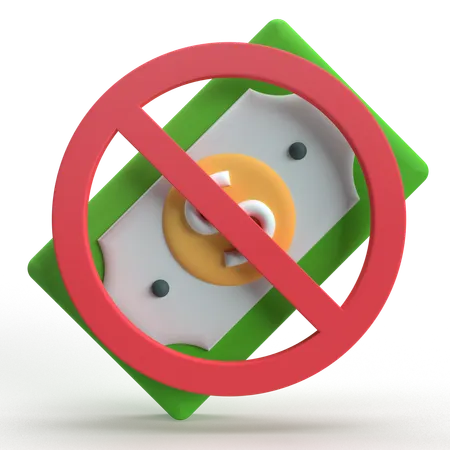 No Money  3D Icon