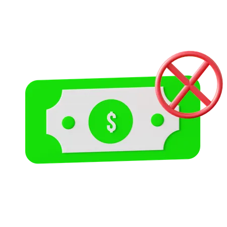 No Money 3D Icon