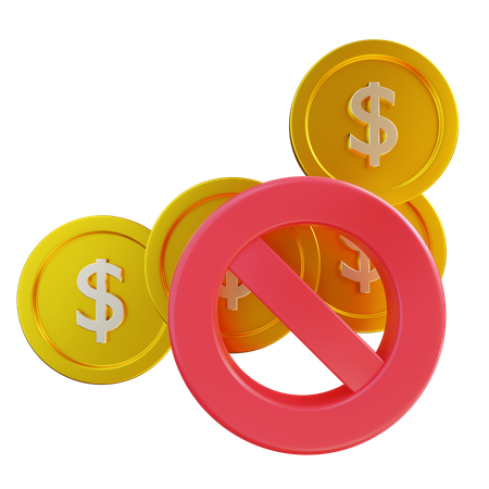 No Money 3D Icon