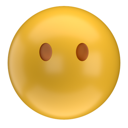 No Mouth Emoji  3D Icon