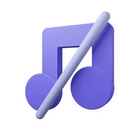 音楽なし  3D Icon