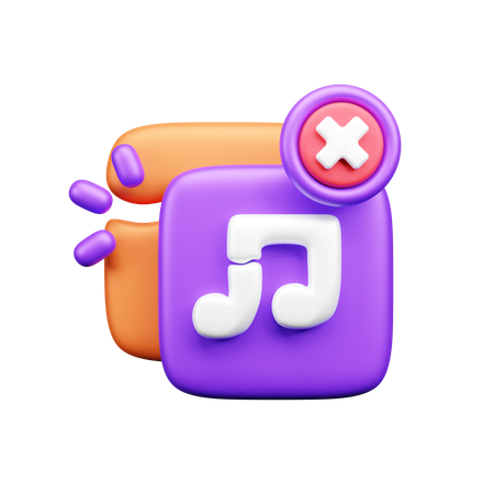 No Music  3D Icon