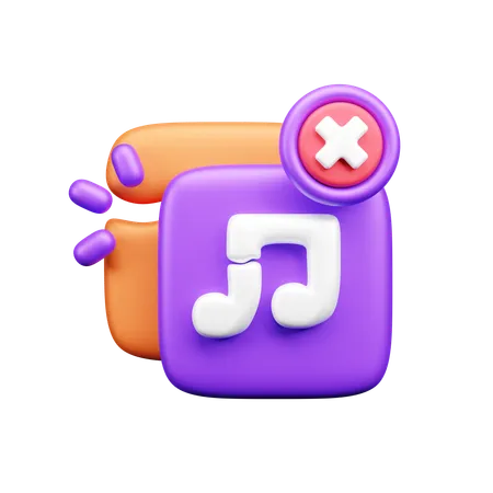 No Music  3D Icon