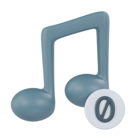 No Music  3D Icon