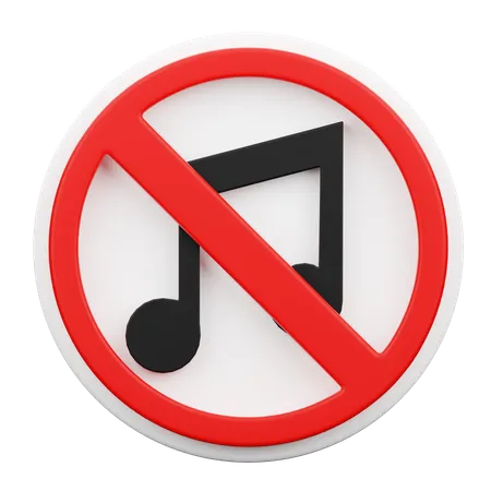 No Music  3D Icon