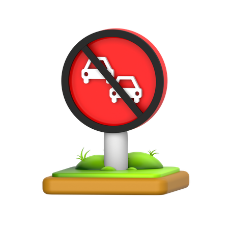 No overtaking sign  3D Icon