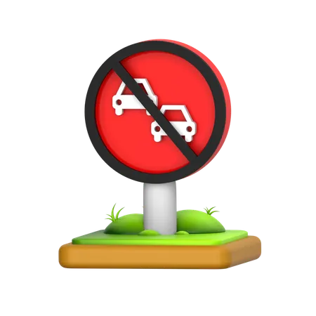 No overtaking sign  3D Icon