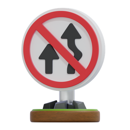 NO OVERTAKING SIGN  3D Icon