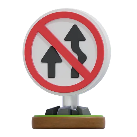 NO OVERTAKING SIGN  3D Icon