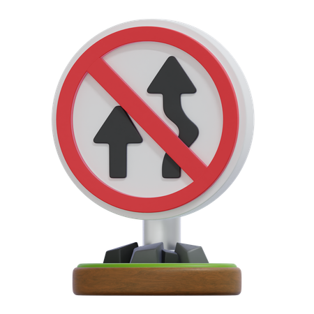NO OVERTAKING SIGN  3D Icon