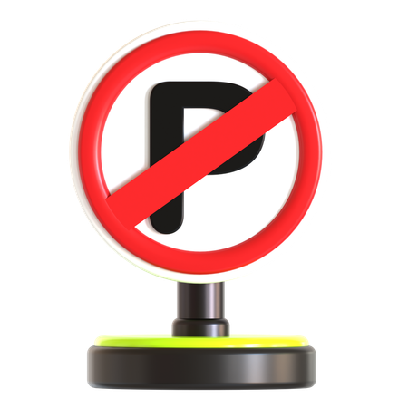 No Park Traffic Sign  3D Icon