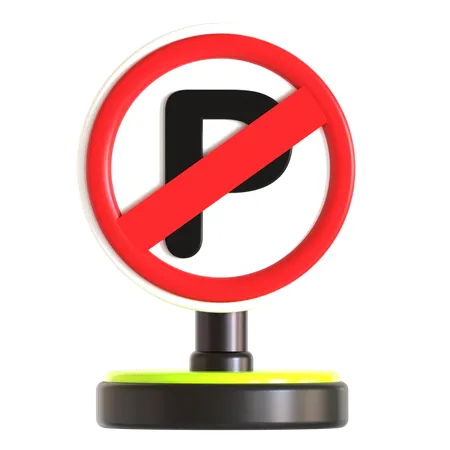 No Park Traffic Sign  3D Icon