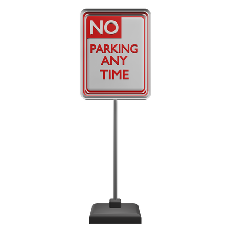 No Parking Anytime Sign 3D Icon
