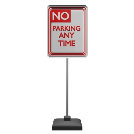 No Parking Anytime Sign 3D Icon