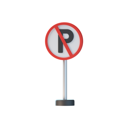 No Parking Board  3D Icon