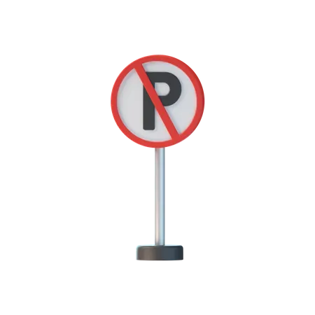 No Parking Board  3D Icon