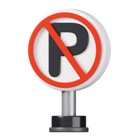 No Parking Board  3D Icon