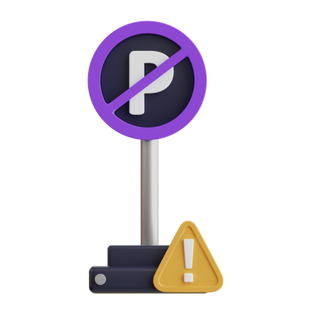 No Parking Board  3D Icon