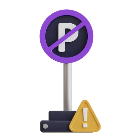 No Parking Board  3D Icon