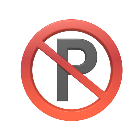 No Parking Sign  3D Icon