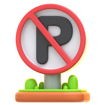 No Parking Sign  3D Icon