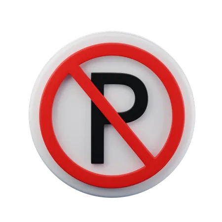 No Parking sign 3d icon  3D Icon