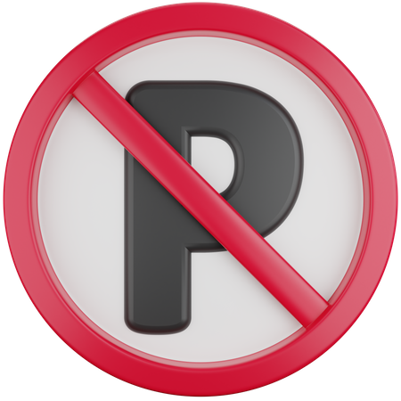 No Parking Sign  3D Icon