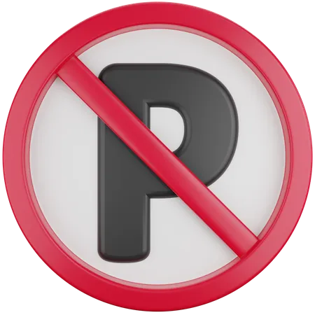 No Parking Sign  3D Icon