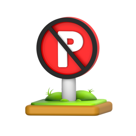 No Parking Sign  3D Icon