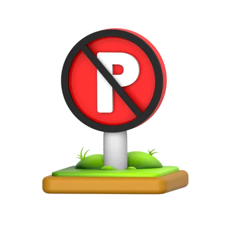 No Parking Sign  3D Icon