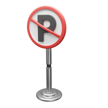 No Parking Sign  3D Icon