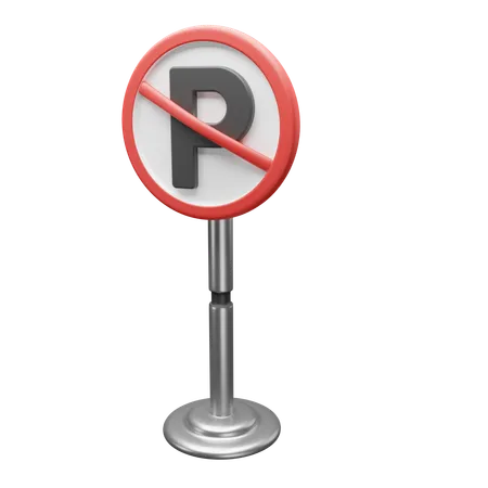 No Parking Sign  3D Icon