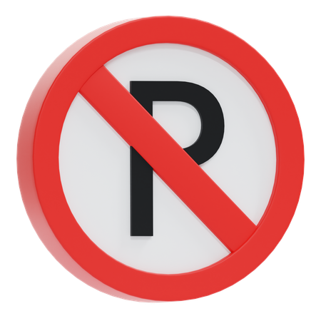 No Parking Sign  3D Icon