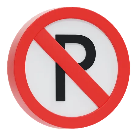 No Parking Sign  3D Icon