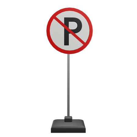 No Parking Sign  3D Icon