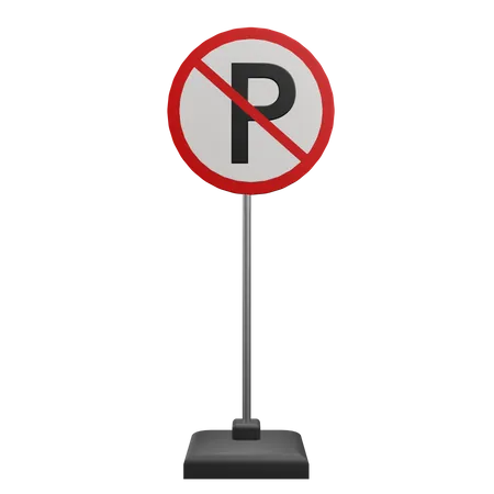 No Parking Sign  3D Icon