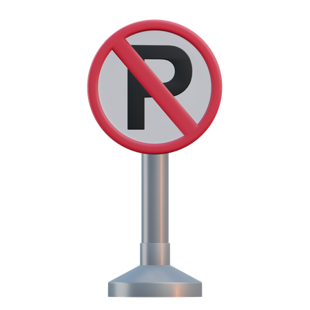 No Parking Sign  3D Icon