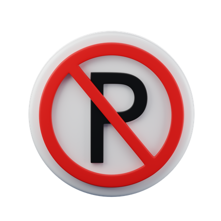 No Parking sign 3d icon  3D Icon