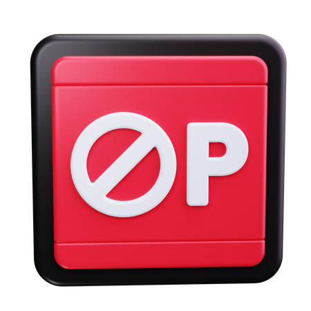 No Parking Sign  3D Icon